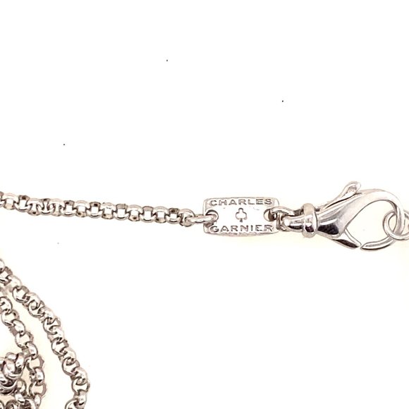 CHARLES GARNIER 36" Sterling Silver Interlocking Circle Opera Necklace - Picture 4 of 5